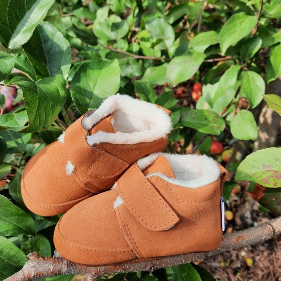 BROWN BABY TODDLER GIRL BOY LEATHER BOOTS - Picture 4 of 5